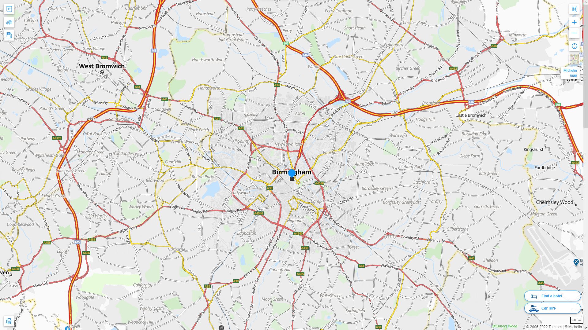 Birmingham Highway and Road Map